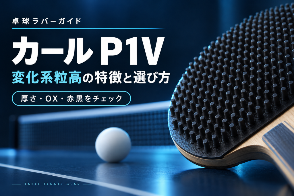 カールP1Vの特徴と選び方｜厚さ・OX・赤黒をチェック。粒高ラバーのイメージイラスト