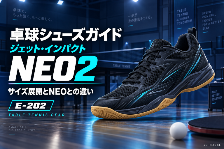 ジェット・インパクトNEO2のサイズ展開とNEOとの違い（イメージイラスト）